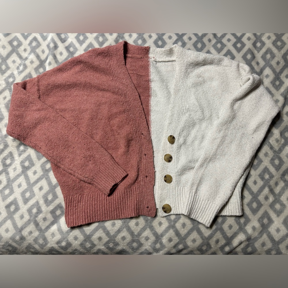 Stylish Women's Sweater Set - Pink and Cream